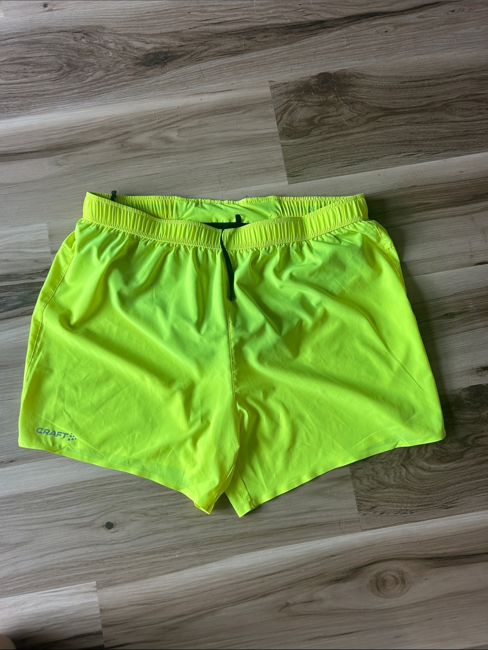 Craft Neon Yellow Athletic Shorts